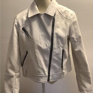 Dynamite White Leather like  Jacket .( missing belt)